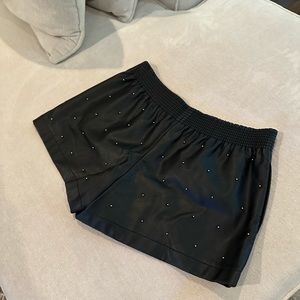 Club Monaco faux leather with gold beading short